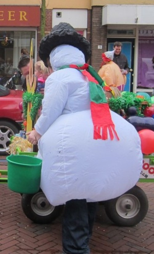 Mascottepak Opblaasbaar kostuum - Sneeuwpop